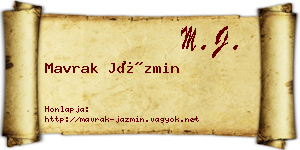 Mavrak Jázmin névjegykártya